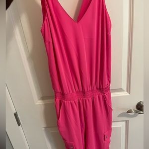 NWOT Hot pink Amanda Uprichard size small maxi jumpsuit!